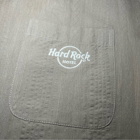 Hard Rock Hotel Cancun Button Up Shirt Men's Size 2XL Beige - Picture 2 of 14